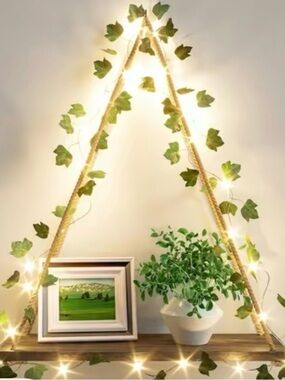 Green Ivy Rope String Lights – Decorative Home Holiday Garland